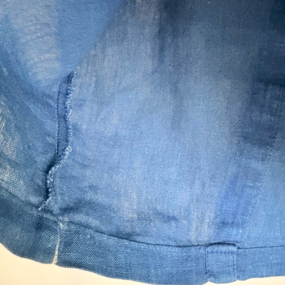 Bleu de Cocagne Hand-Dyed Blue Linen Sack Dress with pockets - Picture 7 of 8